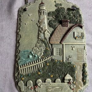 Coastal Lighthouse Wall Art Decor 12x8 plaque  gorgeous! Signed Drita Postcard